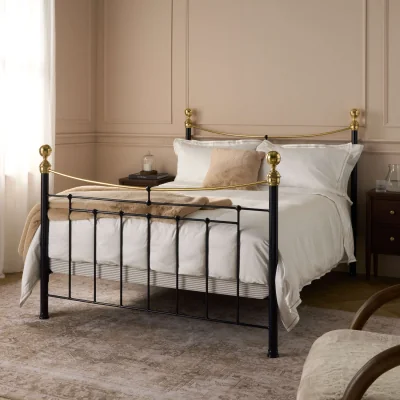Feather & Black Lilibet Bed, Super King - Pocket Sprung, Midnight Blue