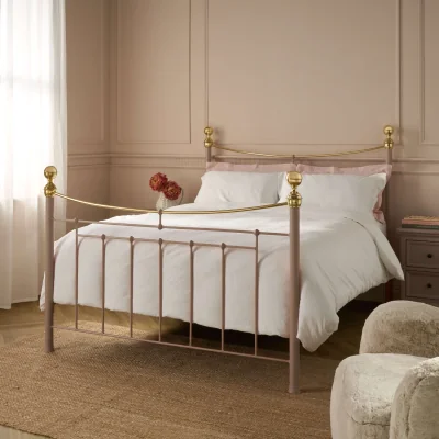 Feather & Black Lilibet Bed, Double - Pocket Sprung, Vintage Rose