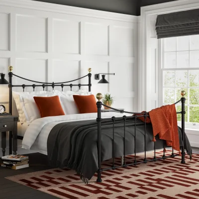 Feather & Black Arabella Bed, Super King - Matte Black