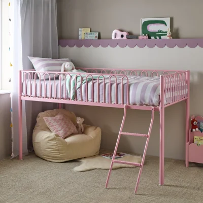 Habitat Argos Home Single Metal Midsleeper Bed Frame - Pink