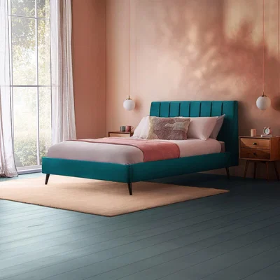 Habitat Silentnight Octavia Kingsize Velvet Bed Frame - Teal