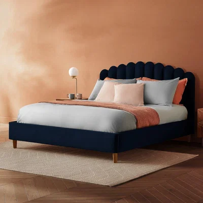 Habitat Silentnight Oriana Double Velvet Bed Frame - Blue