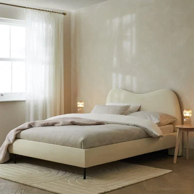 Habitat Habitat Orton Kingsize Fabric Bed Frame - Natural