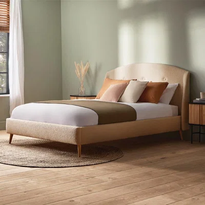 Habitat Silentnight Evana Double Boucle Bed Frame - Ivory