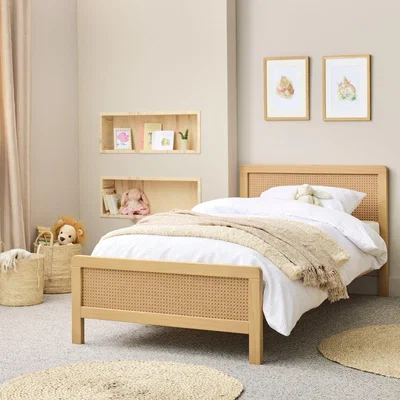 Habitat Habitat Single Rattan Bed Frame - Oak