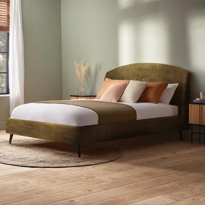 Habitat Silentnight Evana Double Velvet Bed Frame - Olive