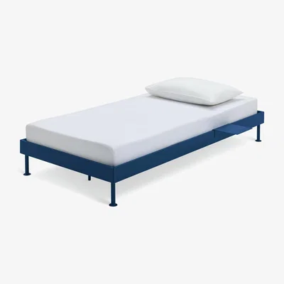Habitat Habitat Maddox Single Metal Bed Frame with Bedside - Blue