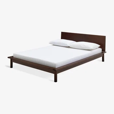 Habitat Habitat Akio Double Wooden Platform Bed Frame - Walnut