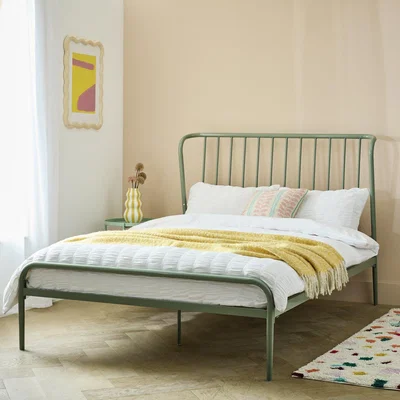 Habitat Habitat Kanso Double Metal Bed Frame - Sage Green