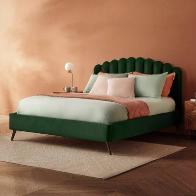 Habitat Silentnight Oriana Superking Velvet Bed Frame - Green