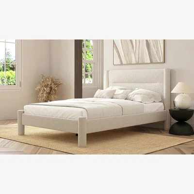 Habitat Habitat Vallero Luxe Kingsize Boucle Bed Frame - Cream