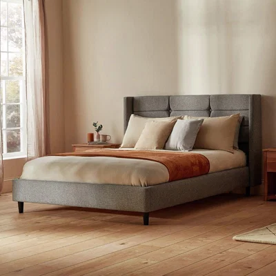Habitat Silentnight Lilith Superking Fabric Bed Frame - Stone Grey
