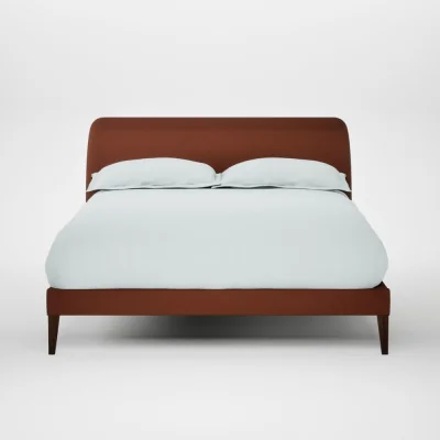 Heal's Heal's Wallis Bed Double Smart Cotton Linen Rust Walnut Stained Feet