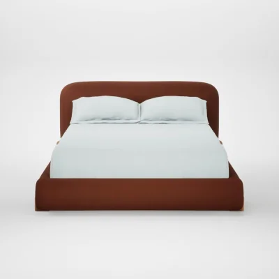 Heal's Heal's Nuvola Bed Double Smart Cotton Linen Rust Natural Feet