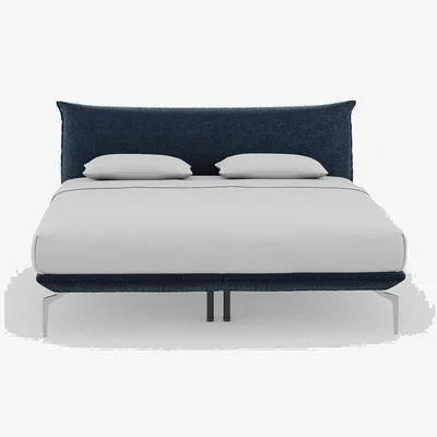 Heal's Heal's Aria Bed Super King Nova Velluto French Navy Slats Chrome Feet