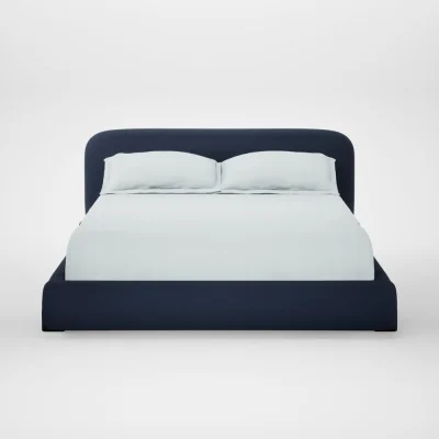 Heal's Heal's Nuvola Bed King Smart Cotton Linen Indigo Black Feet