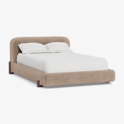 Heal's Heal's Nuvola Double Bed Boucle Velvet Rocky Natural Oak Feet
