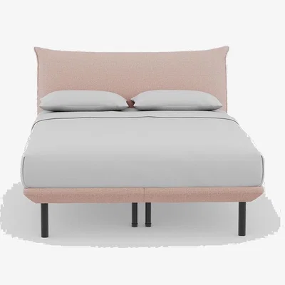 Heal's Heal's Aria Bed King Siena Cotton Dusky Pink Box Sprung Black Feet