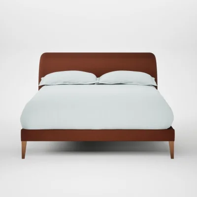 Heal's Heal's Wallis Bed Double Smart Cotton Linen Rust Natural Feet