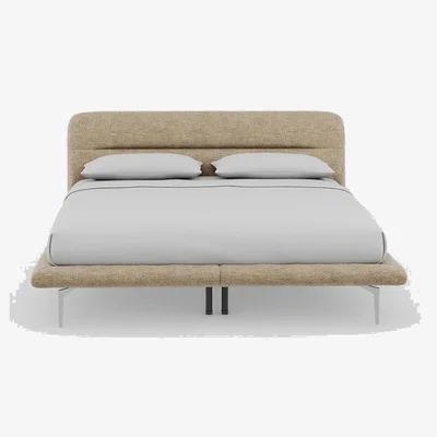 Heal's Heal's Gia Bed Super King Nova Velluto Almond Box Sprung Chrome Feet