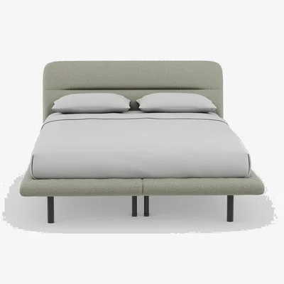 Heal's Heal's Gia Bed King Siena Cotton Pistachio Box Sprung Black Feet