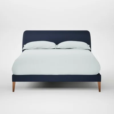 Heal's Heal's Wallis Bed Double Smart Cotton Linen Indigo Natural Feet