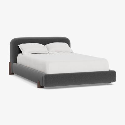 Heal's Heal's Nuvola Super King Bed Melton Wool Granite Walnut Stained Oak Feet