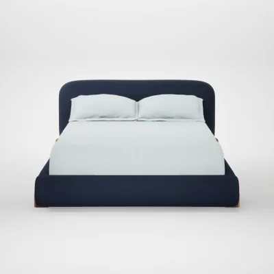 Heal's Heal's Nuvola Bed Double Smart Cotton Linen Indigo Natural Feet