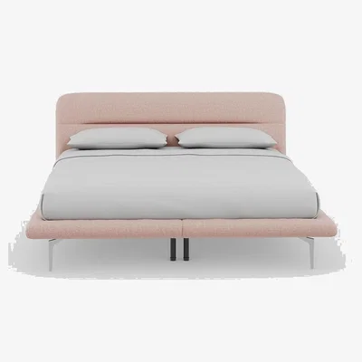 Heal's Heal's Gia Bed Super King Siena Cotton Dusky Pink Box Sprung Chrome Feet