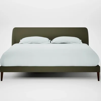 Heal's Heal's Wallis Bed Super King Smart Cotton Linen Myrtle Walnut Stained Feet