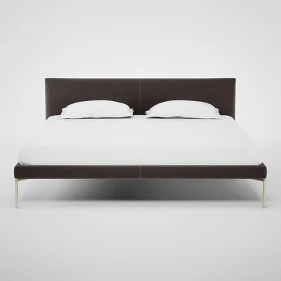 Heal's Heal's Matera Bed Super King Nobilis Velvet Sable Stainless Steel Foot