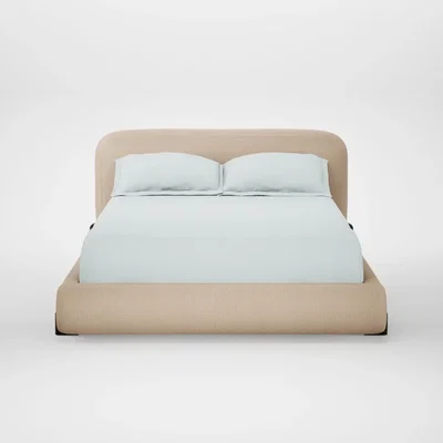 Heal's Heal's Nuvola Bed Double Smart Cotton Linen Rice Black Feet
