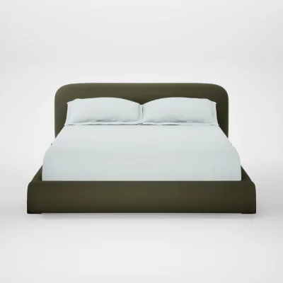 Heal's Heal's Nuvola Bed King Smart Cotton Linen Myrtle Walnut Stained Feet