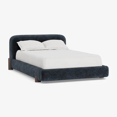 Heal's Heal's Nuvola Super King Bed Boucle Velvet Space Black Painted Feet