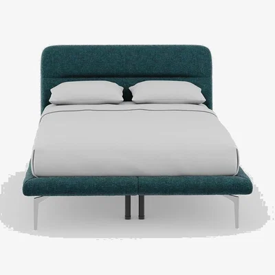Heal's Heal's Gia Bed Double Nova Velluto Bermuda Slats Chrome Feet