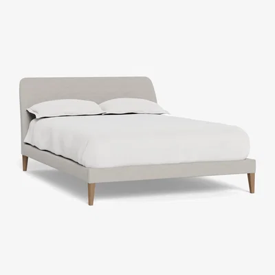 Heal's Heal's Wallis Bed King Capelo Linen-Cotton Sea Salt Walnut Feet