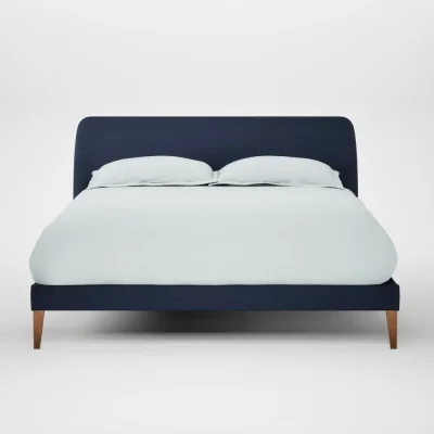 Heal's Heal's Wallis Bed King Smart Cotton Linen Indigo Natural Feet