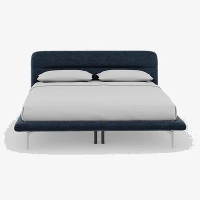 Heal's Heal's Gia Bed Super King Nova Velluto French Navy Slats Chrome Feet