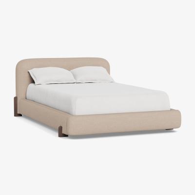 Heal's Heal's Nuvola Double Bed Boucle Tweed Pearl Black Painted Beech Feet