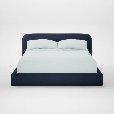 Heal's Heal's Nuvola Bed King Smart Cotton Linen Indigo Natural Feet