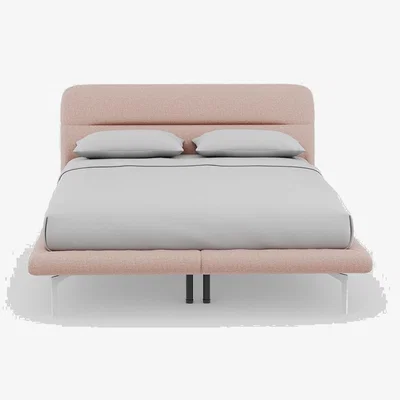 Heal's Heal's Gia Bed King Siena Cotton Dusky Pink Slats Chrome Feet