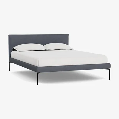 Heal's Heal's Matera Bed Double Siena Cotton Shale Grey Black Feet