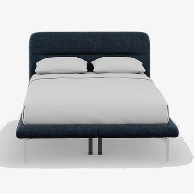 Heal's Heal's Gia Bed Double Nova Velluto French Navy Slats Chrome Feet