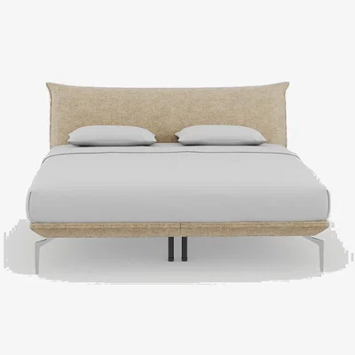 Heal's Heal's Aria Bed Super King Nova Velluto Almond Slats Chrome Feet