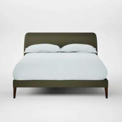 Heal's Heal's Wallis Bed Double Smart Cotton Linen Myrtle Walnut Stained Feet