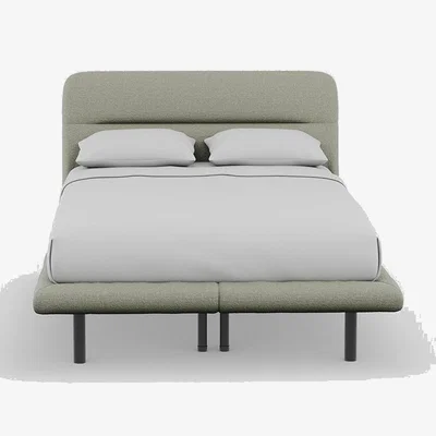 Heal's Heal's Gia Bed Double Siena Cotton Pistachio Box Sprung Black Feet
