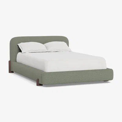 Heal's Heal's Nuvola King Bed Boucle Tweed Lapis Black Painted Beech Feet