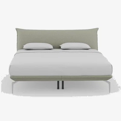 Heal's Heal's Aria Bed Super King Siena Cotton Pistachio Box Sprung Chrome Feet