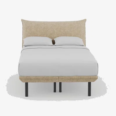 Heal's Heal's Aria Bed Double Nova Velluto Almond Box Sprung Black Feet