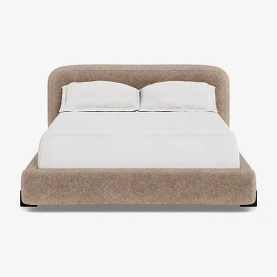 Heal's Heal's Nuvola Double Bed Boucle Indigo Natural Oak Feet